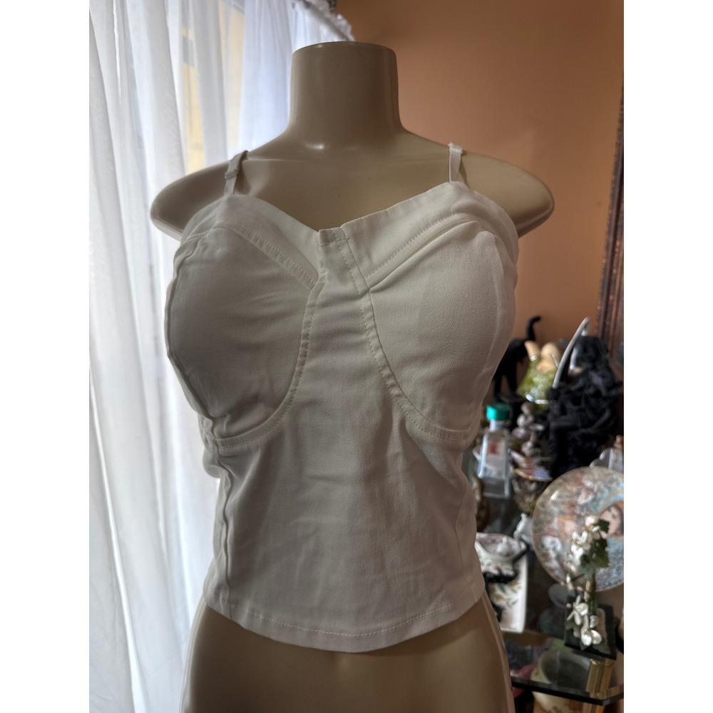 Like An Angel White‎ Corset Bustier Camisole Top Plus Size 3X Zip Back Stretch